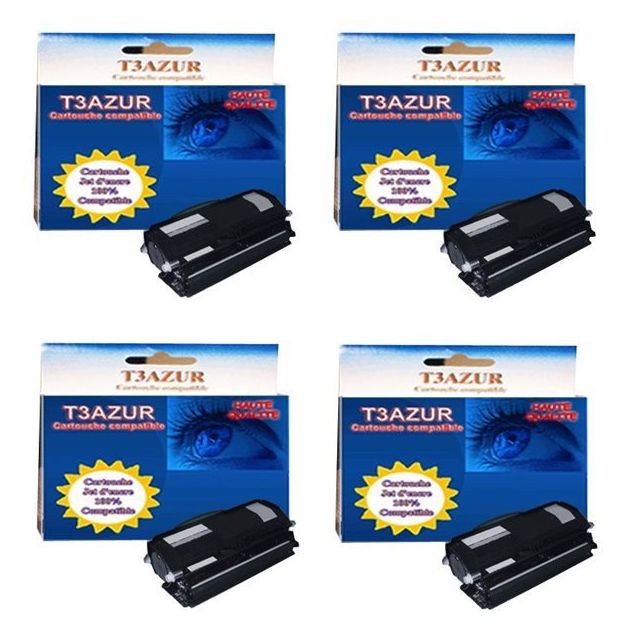 T3Azur - 4 Toners Lexmark X466dte / X466dwe / X463X11G - Compatible - 15 000 pages T3Azur  - Cartouche, Toner et Papier