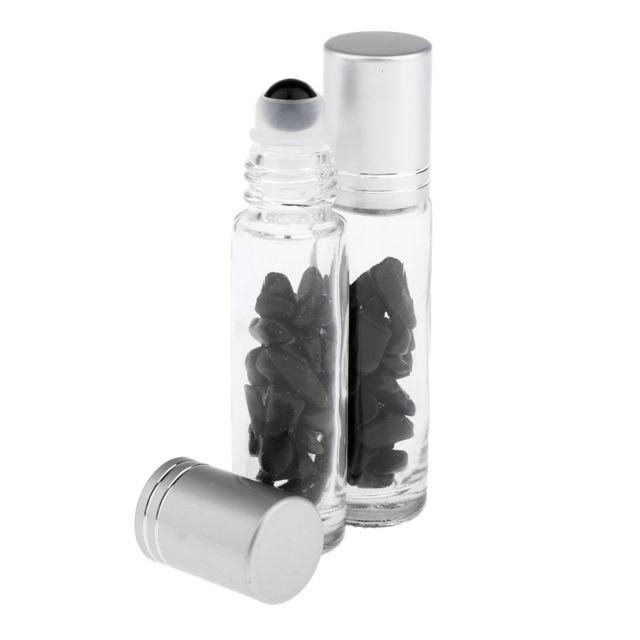 marque generique - Obsidienne en pierre de cristal naturel avec bille en verre de 10 ml marque generique  - Soin du corps