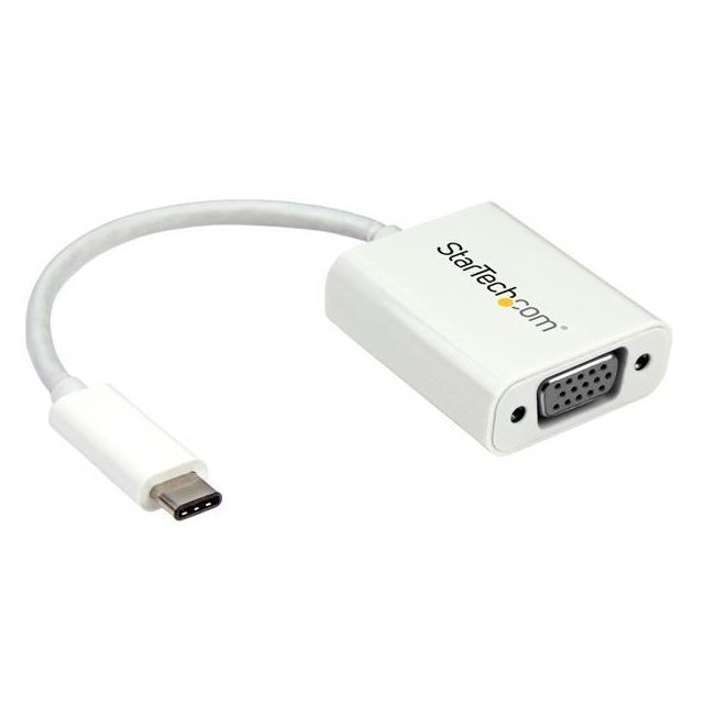 Startech - Adaptateur video USB-C vers VGA - M/F - 1920x1200 / 1080p - Blanc - Câble USB