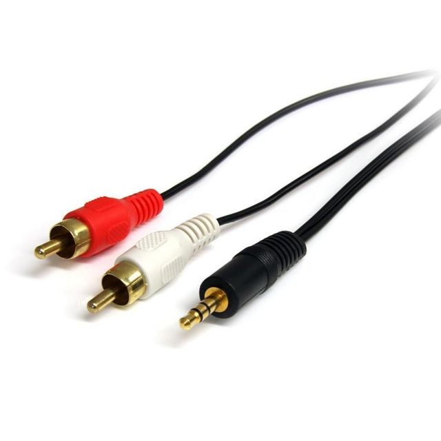 Startech - StarTech.com Câble en Y Mini-Jack 3,5mm vers 2x RCA de 1,8m - Adaptateur audio Mini-Jack (M) vers 2x Cinch (M) - Startech