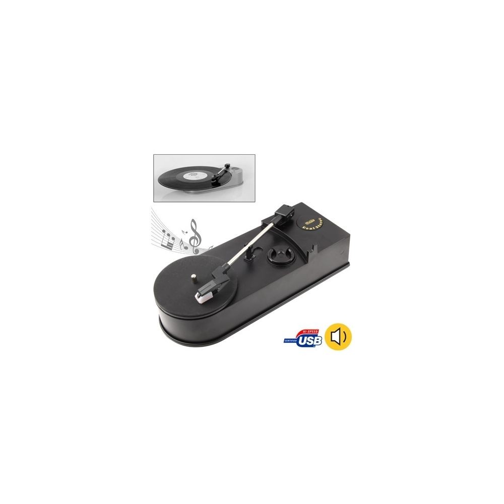Wewoo Convertisseur de vinyle noir EC008B, USB Mini Phonographe / Platine / Platines Lecteur Audio, de Support Convertir Enreg