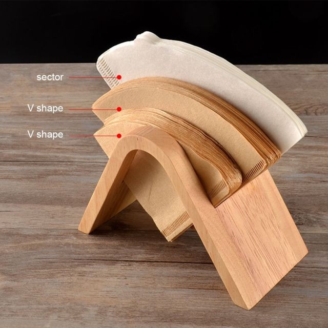 Wewoo Porte-filtre à café Support de rangement pour le Boîte à filtres Base de papier Présentoir en bois V