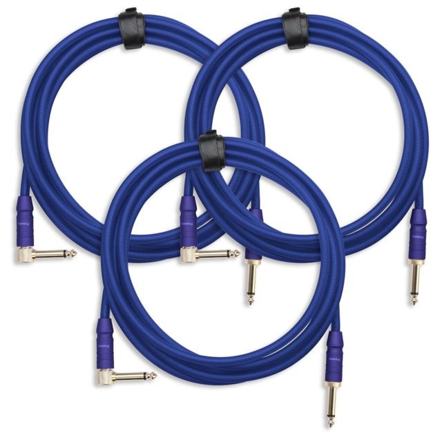 Matériel d'entretien Pronomic 3x SET Pronomic Trendline INST-3B câble à instrument 3m bleu