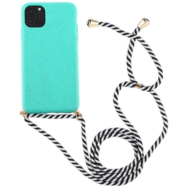Wewoo - Coque Pour iPhone 11 TPU Anti-Fall Mobile Phone Case With Lanyard Blue - Lanyard