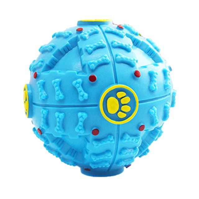 marque generique - chien de compagnie interactif balle grinçant alimentation balle de nourriture jouet puzzle jouet bleu - m marque generique  - Chiens