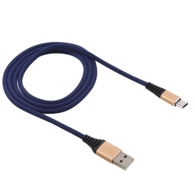 Wewoo Câble de charge de synchronisation de données USB A à Micro USB avec cordon tressé 1 m, pour Galaxy, Huawei, Xiaomi, LG, HTC & autres téléphones intelligents bleu foncé
