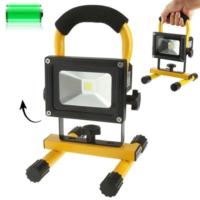 Wewoo - Projecteur LED jaune rechargeable imperméable de 10W / portatif de avec la parenthèse, DC 12 / 24V Wewoo  - Projecteurs LED