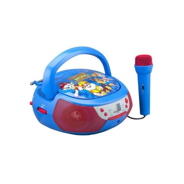 Ekids - PAT PATROUILLE Lecteur CD Boombox avec un microphone enfant - Radio, lecteur CD/MP3 enfant