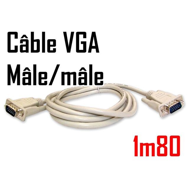 Convertisseur Audio et Vidéo  CABLING  Convertisseur adaptateur vidéo Mini DisplayPort vers VGA + cable VGA M/M 1.8 mètres