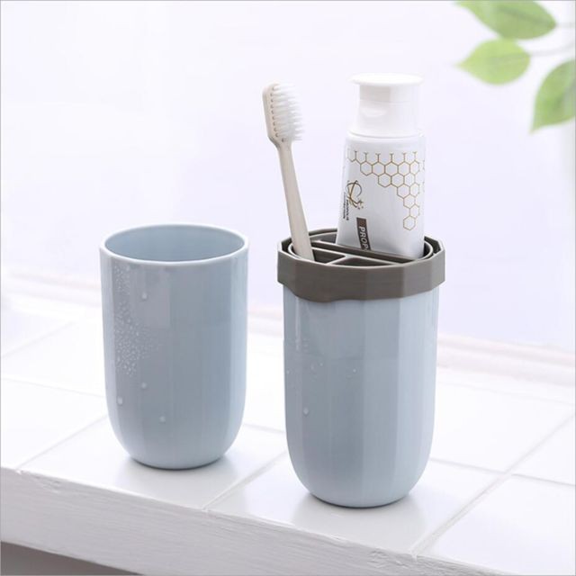 marque generique - Brosse à dents de voyage tasse de dentifrice gargarisme tasse à laver bleu - Meubles de salle de bain Goutte d'eau