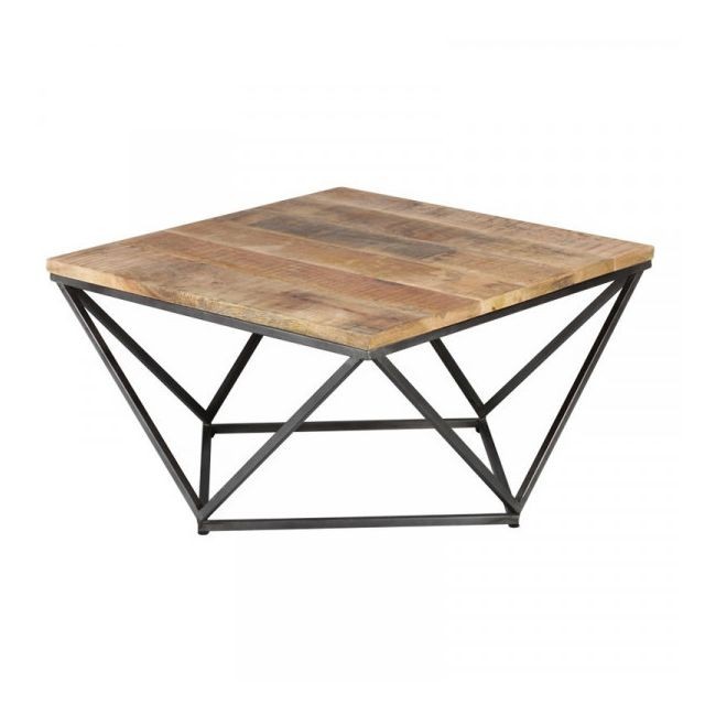 Dansmamaison - Table basse carrée Métal/Bois - KONX Dansmamaison  - Table basse carree bois