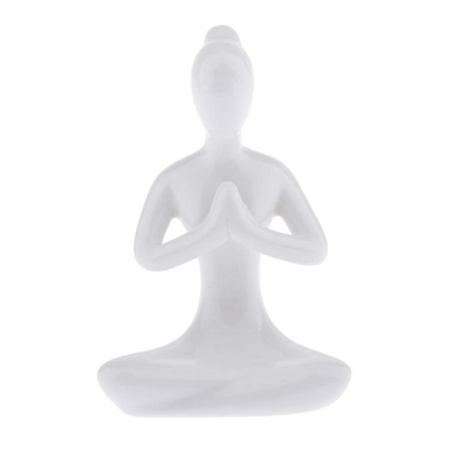 marque generique - Yoga en céramique Figure Ornement Statue Sculpture Zen Garden Desk Decor Style-02 marque generique  - Objets déco
