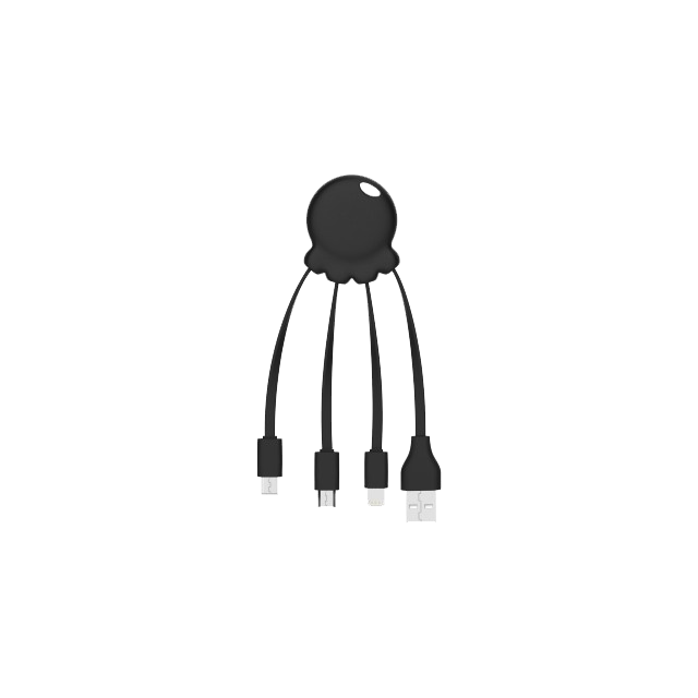 Chargeur Universel Xoopar Câble USB Multi-Connecteurs Octopus 2 - Noir