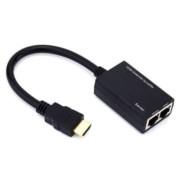 marque generique - HDMI sur RJ45 CAT5e CAT6 UTP LAN Extendeur Ethernet 30 M Répéteur 1080p 3D marque generique  - Bonnes affaires Câble HDMI