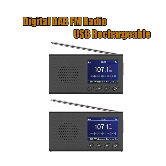 marque generique - 2x Radio DAB FM Numérique Avec BT Tuning Affichage LED Rechargeable USB Noir marque generique  - Casque radio fm