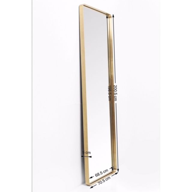 Miroirs Miroir Curve rectangulaire laiton 200x70cm Kare Design