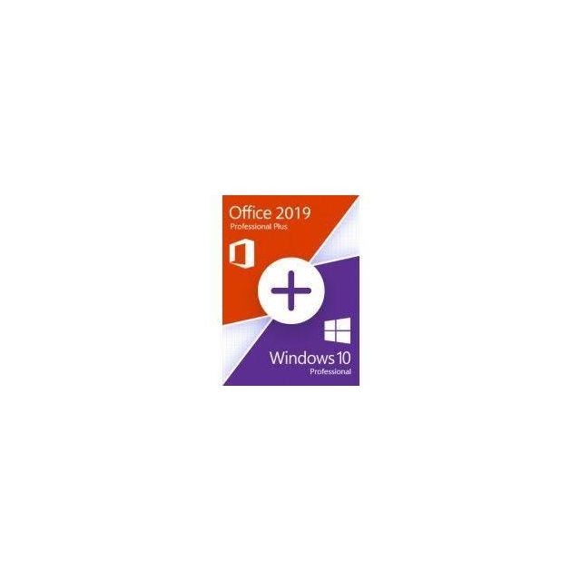 Microsoft - PACK OFFICE PRO PLUS 2019+WINDOWS 10 PRO - Traitement de Texte & Tableur