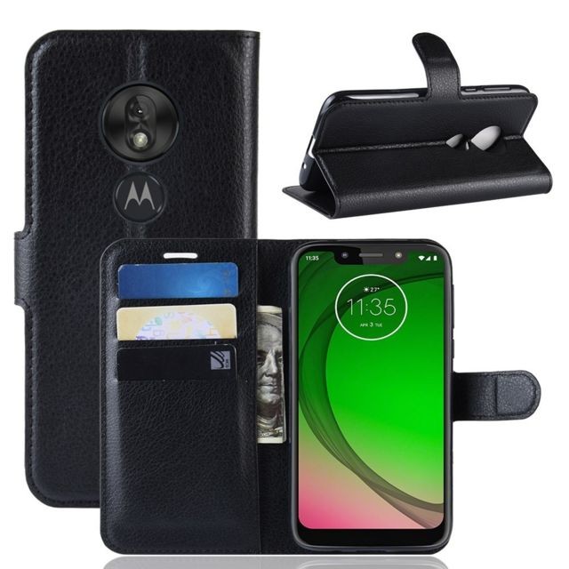 marque generique - Etui en PU noir pour votre Motorola Moto G7 Play (EU Version) marque generique  - Accessoire Smartphone marque generique