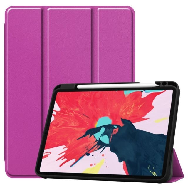 Generic - Etui en PU + TPU trois volets élégant avec support et porte-stylo violet pour votre Apple iPad Pro 11 pouces (2020) Generic  - Support ipad pro