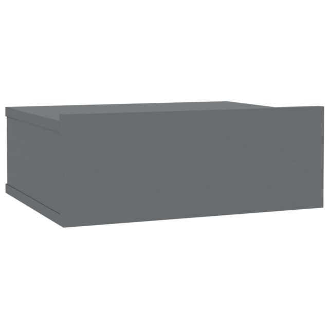 marque generique - Icaverne - Tables de chevet serie Table de chevet flottante Gris brillant 40x30x15 cm Aggloméré - Chevet