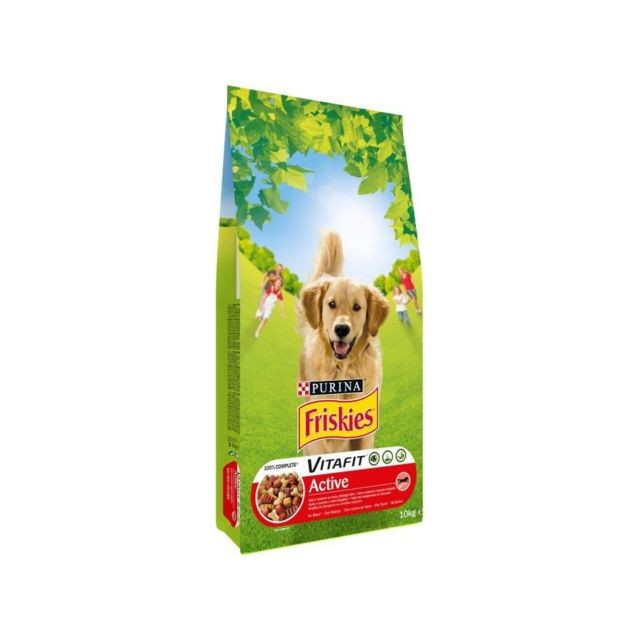 Friskies - FRISKIES Croquettes Vitafit Active au boeuf - Pour chien adulte - 10 kg Friskies  - Friskies