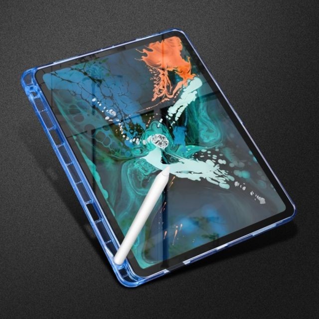 Housse, étui tablette Coque Souple Étui de protection en TPU hautement transparent pour iPad Pro 11 pouces 2018 avec fente stylo Noir