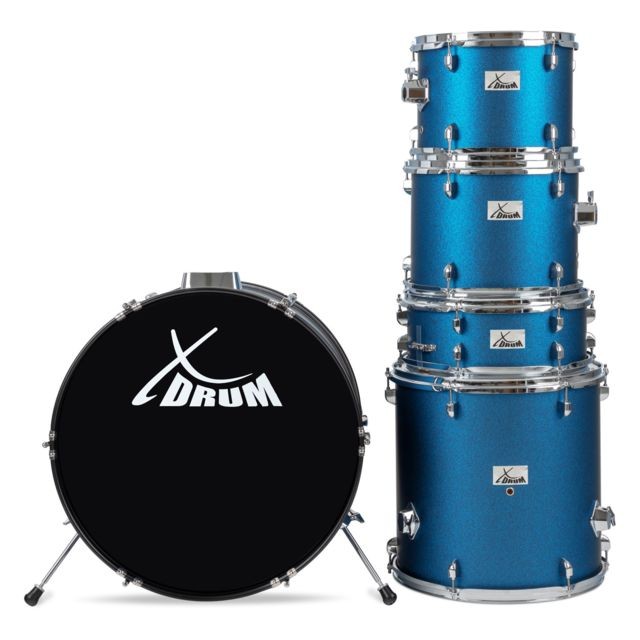 Xdrum XDrum Semi 22"" batterie standard Satin Blue Sparkle Set incl. pied cymbale + cymbales crash