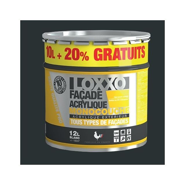 Loxxo - LOXXO Peinture Façade Acrylique 12L Anthracite RAL 7016 Loxxo  - Peinture extérieure