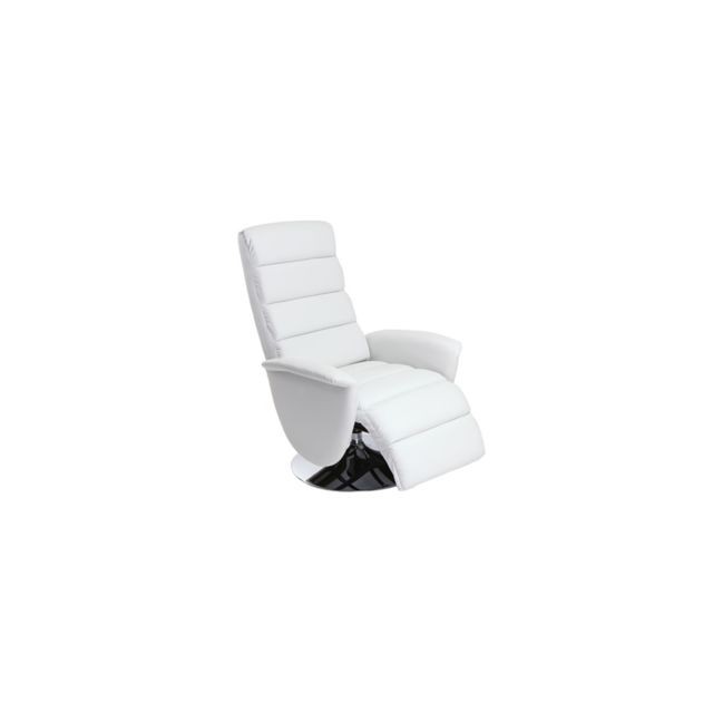 Miliboo Fauteuil relax manuel blanc NELSON