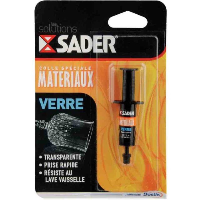 Sader - SADER - Colle à verre - seringue 2 ml - Mastic, silicone, joint Sader