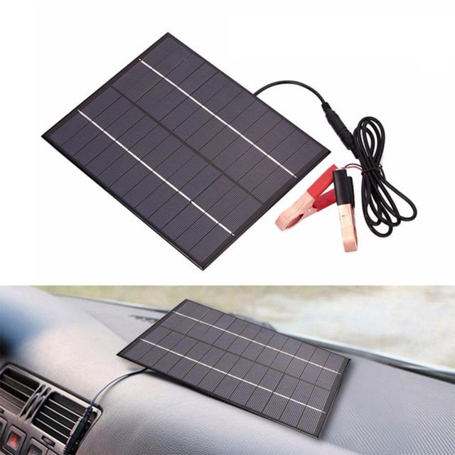 marque generique - Chargeur de batterie solaire, chargeur solaire 5.5W 12V pour batterie de voiture, mainteneur de batterie solaire étanche Portable, chargeur de - Habitat écologique