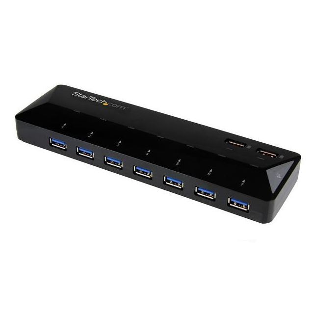 Startech - Hub USB 3.0 à 7 ports plus ports dédiés à la charge - 2x 2,4 A - Hub Startech