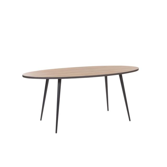 Beliani - Beliani Table de salle à manger ovale effet bois foncé 180 x 90 cm OTTAWA - - Beliani