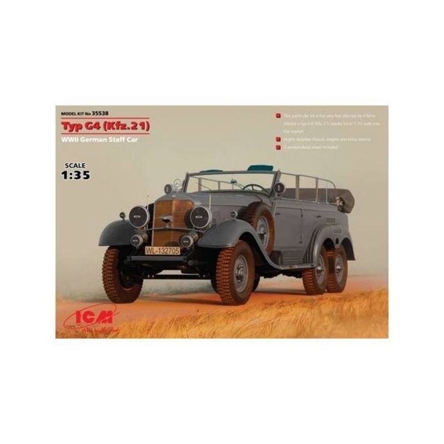Icm - Maquette Voiture Maquette Camion Typ G4 (kfz.21) Wwii German Staff Car Icm  - ASD