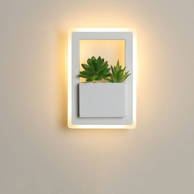 Wewoo Applique murale LED chevet simple escalier couloir allée hôtel décoratif plante Art lampe carré