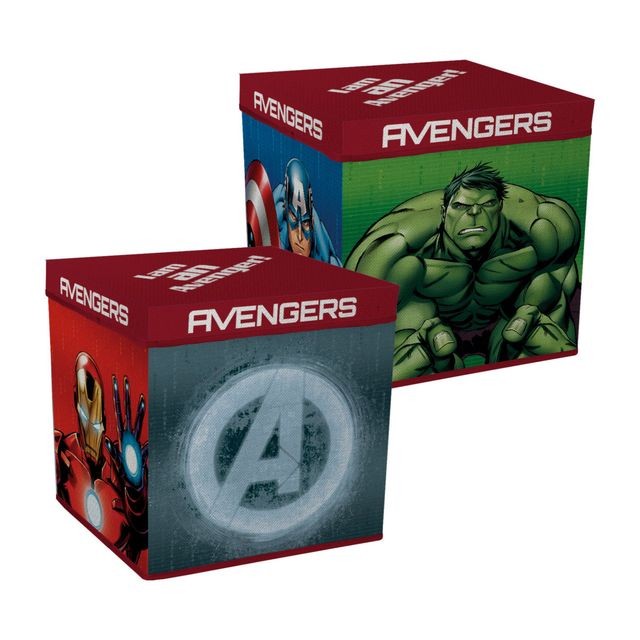 WORLDS APART - Pouf cube de rangement Avengers - Boîte de rangement Bleu vert ou rose