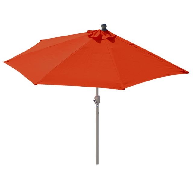 Mendler - Demi-parasol aluminium Parla pour balcon ou terrasse, IP 50+, 260cm ~ terracotta sans pied - Parasols