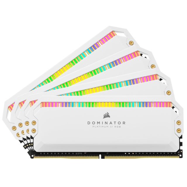 Corsair - Dominator Platinum - 4 x 8 Go - DDR4 3200 MHz - RGB - Blanc - Bonnes affaires RAM PC Fixe