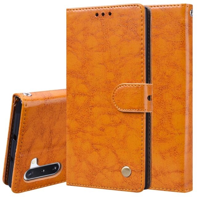Wewoo - Housse Étui Coque Pour Galaxy Note 10 Style Business à rabat horizontal en cuir avec supportfentes cartes et portefeuille orange-jaune Wewoo  - Accessoire Smartphone