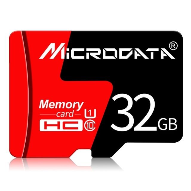 Wewoo - Carte Micro SD mémoire MICRODATA 32GB U1 rouge et noire TF SD - Carte Micro SD