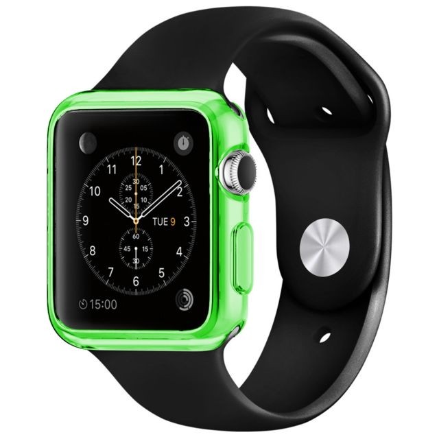 Caseink - Coque Housse Pour Apple Watch 38mm - Semi Rigide Gel [ Clear Frame Extra Fine ] - Vert Caseink  - Sacoche, Housse et Sac à dos pour ordinateur portable Vert
