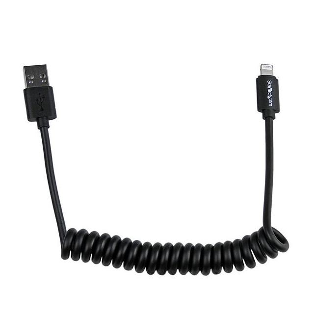 Câble Lightning Startech StarTech.com Câble Apple Lightning en Spirale vers USB pour iPhone / iPod / iPad - 60 cm Noir