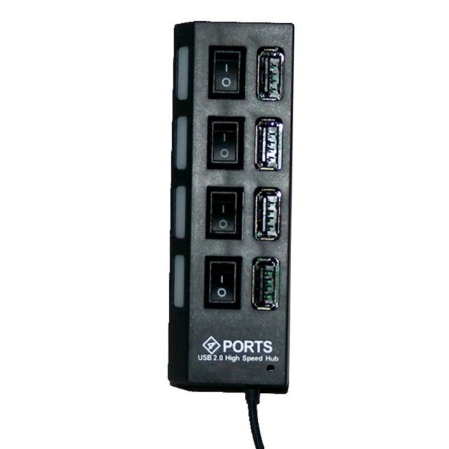Hub Appetite port USB 2.0 Hub, 4 ports, avec un interrupteur,