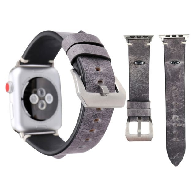 Wewoo - Bracelet pour Apple Watch Series 3 & 2 & 1 42mm Simple Mode Peau de Vache Gros Yeux Montre Wewoo  - Objets connectés