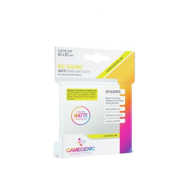 Carte à collectionner marque generique Gamegenic : Sachet de 50 protège-cartes mate - 8,2 x 8,2 cm - Big square lime