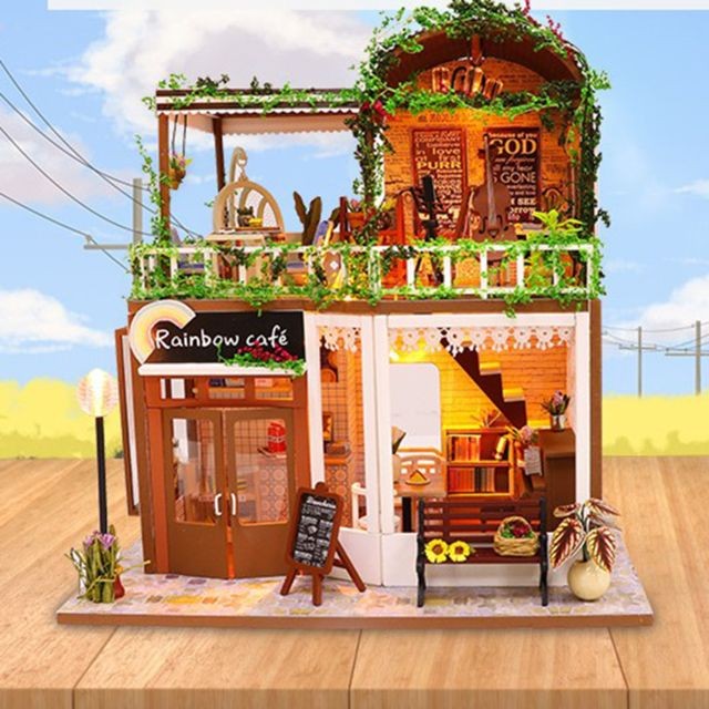 marque generique Kit de maison de poupée miniature bois bricolage