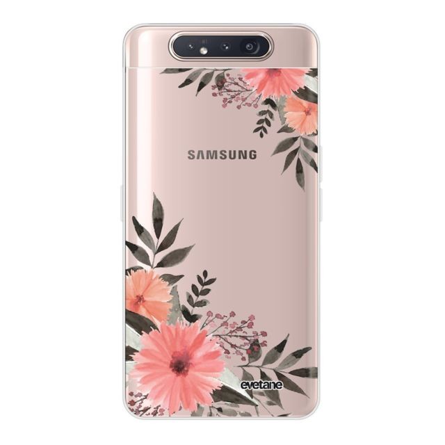 Evetane - Coque Samsung Galaxy A80 360 intégrale transparente Fleurs roses Ecriture Tendance Design Evetane. - Accessoire Smartphone Samsung galaxy a80