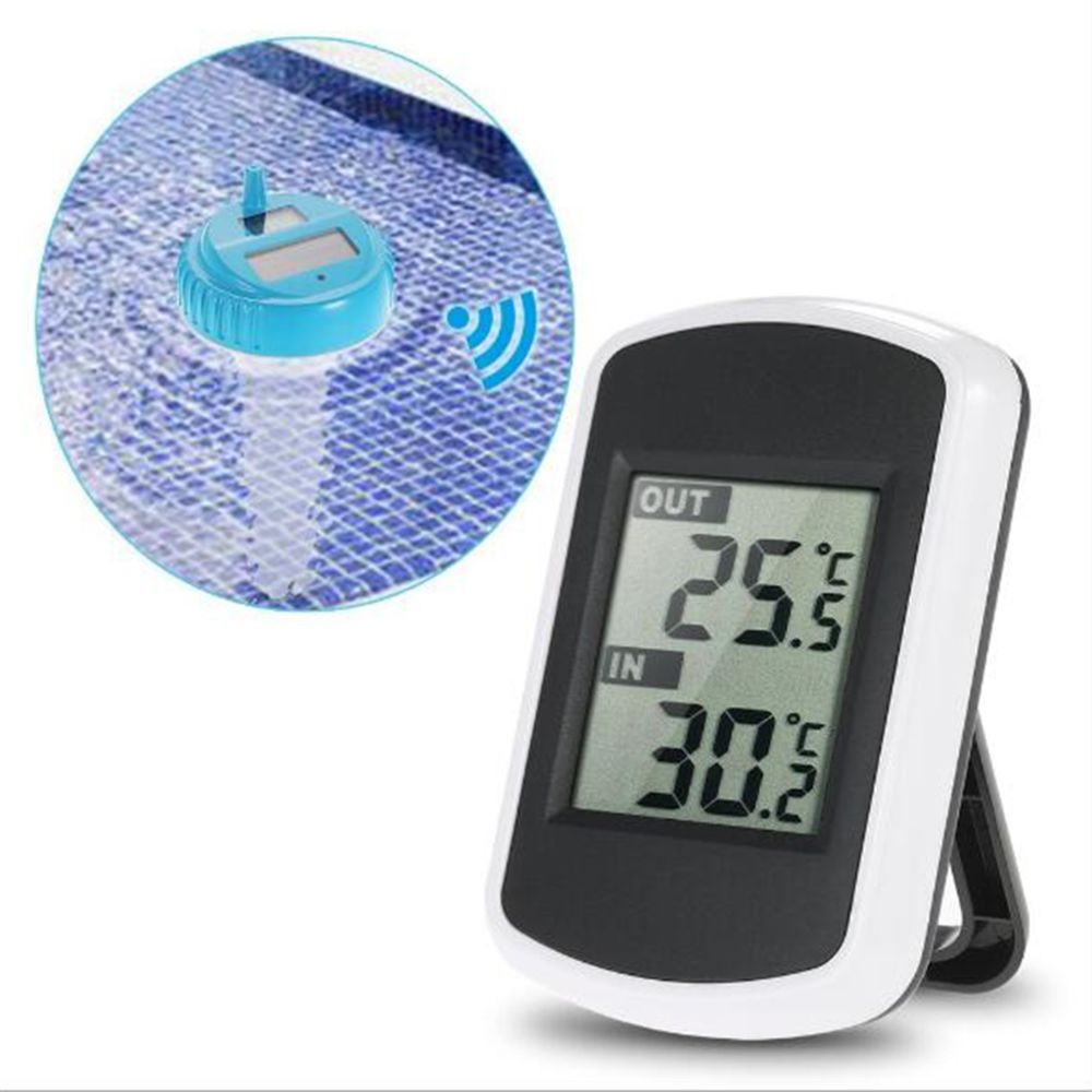 Marque generique Thermomètre de piscine sans fil numérique flottant piscine poisson étang Aquarium bain à remous thermomètre solaire alim