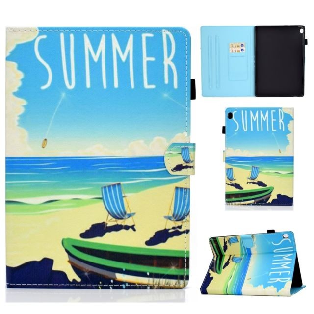 Generic - Etui en PU impression de motifs avec porte-carte bord de mer d'été pour votre Lenovo Tab M10 TB-X605F Generic  - Accessoire Tablette