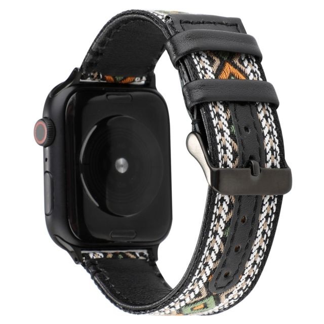 Wewoo - Pour Apple Watch Séries 5 et 4 Bracelet en cuir véritable de style ethnique de 38mm / 3 & 2 & 1 de 38mm Retro Wewoo  - Montre et bracelet connectés
